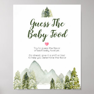Poster Pine Trees Aventure Mountain Guess the Baby Food