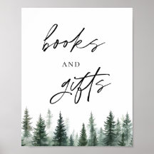 Pine Trees Baby shower Livres et Cadeaux Signe