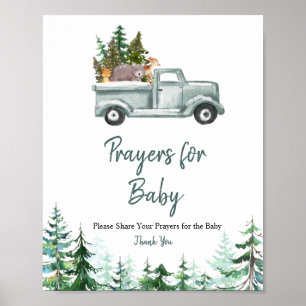 Poster Pine Trees Forêt Prières pour bébé Signal
