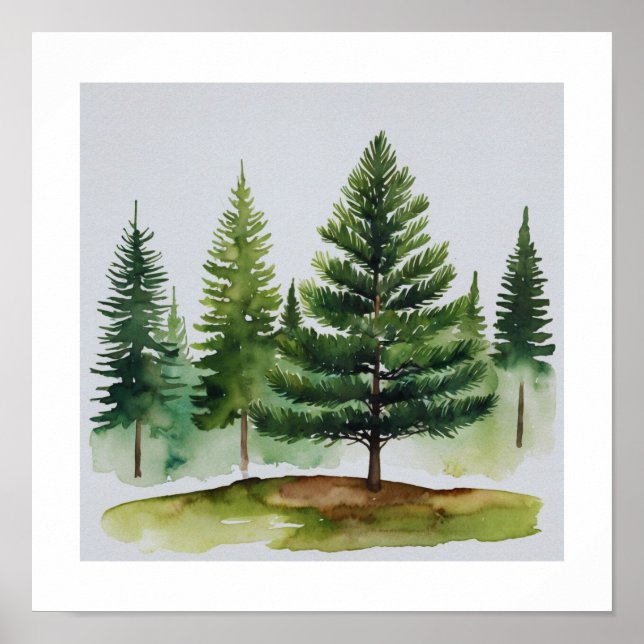Poster Pine Trees Mur Art (Devant)
