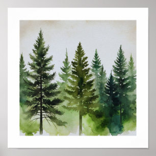 Poster Pine Trees Mur Art