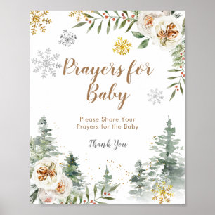 Poster Pine Trees Prières florales hivernales pour le béb