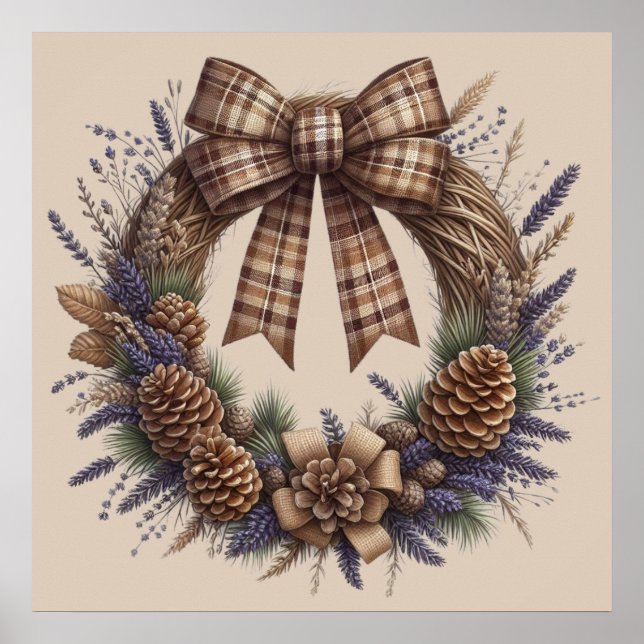 Poster Pinecone Wreath (Devant)