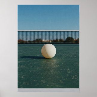 Poster Ping Pong Ball on Green Table Court