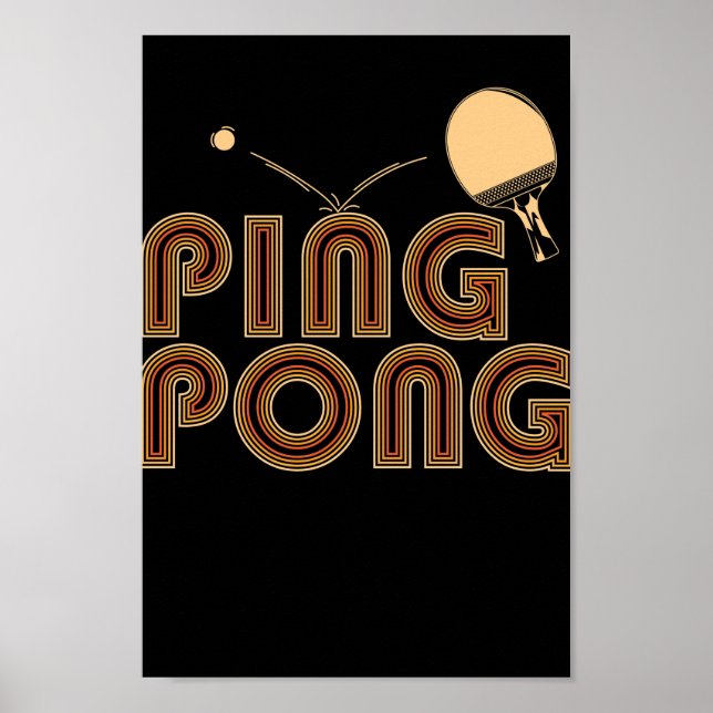 Poster Ping Pong Kelle mit Ball Tischtennis (Devant)
