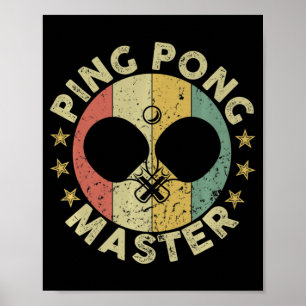 Poster Ping Pong Master Champion Table Tennis Coach Paddl