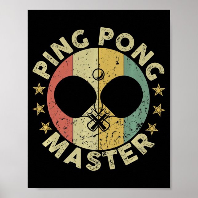 Poster Ping Pong Master Champion Table Tennis Coach Paddl (Devant)