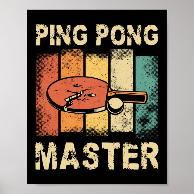 Poster Ping Pong Table Tennis Pong Pong Master Rétro (Devant)