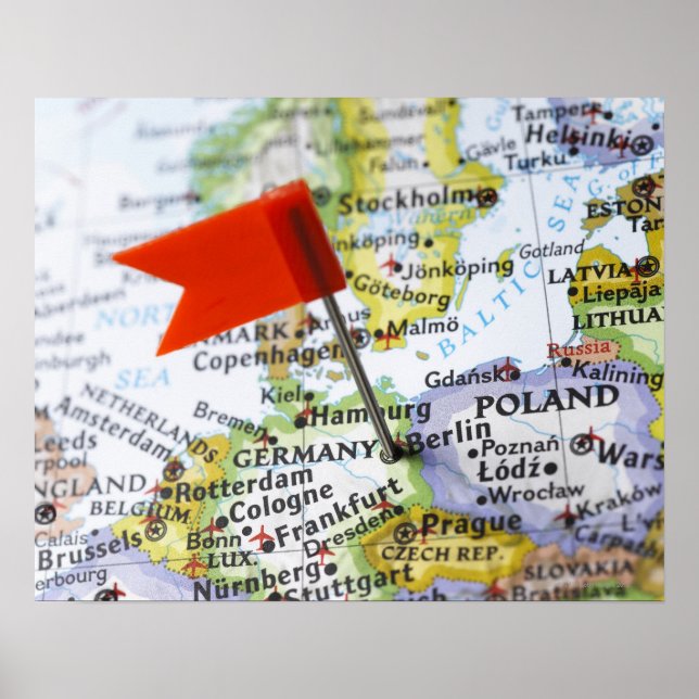 Poster Pingle de carte placée à Berlin, Allemagne sur la  (Devant)