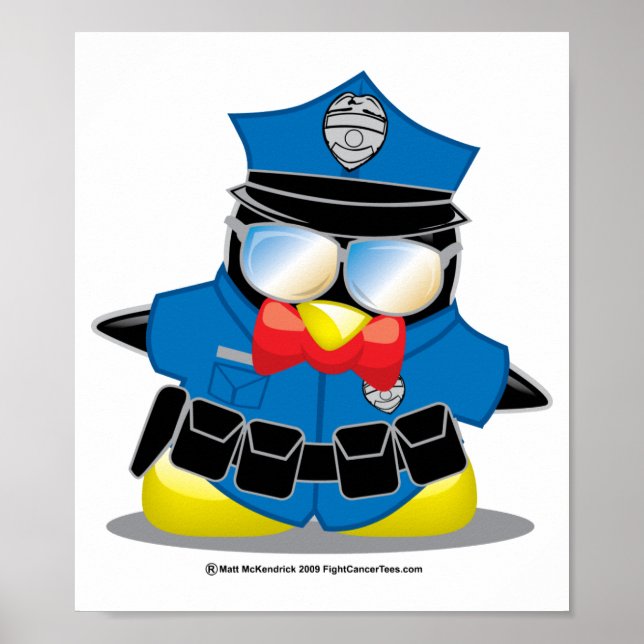 Poster Pingouin de police (Devant)