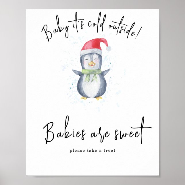 Poster Pingouin - Les bébés sont doux (Devant)