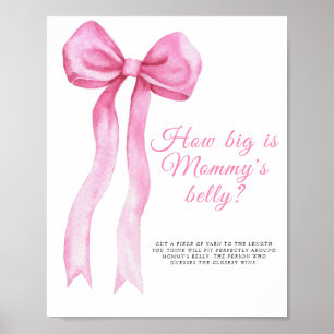 Poster Pink a bow - quelle taille est le jeu du ventre de