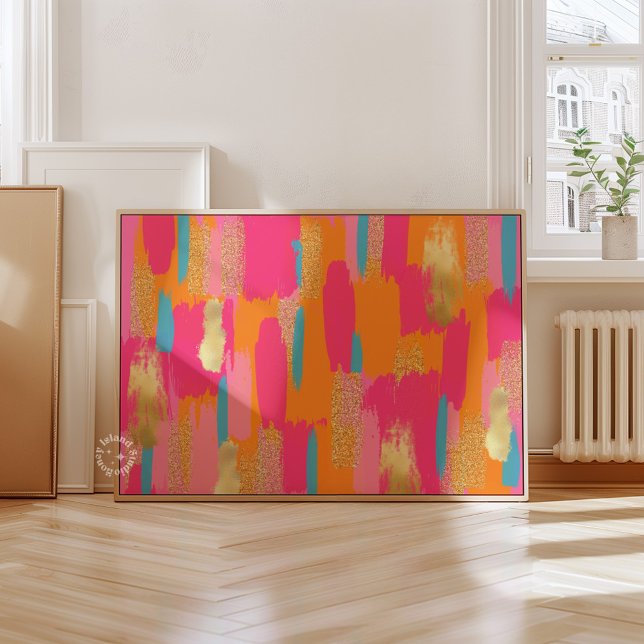 Poster Pink Abstract Preppy Dorm Decor ( )