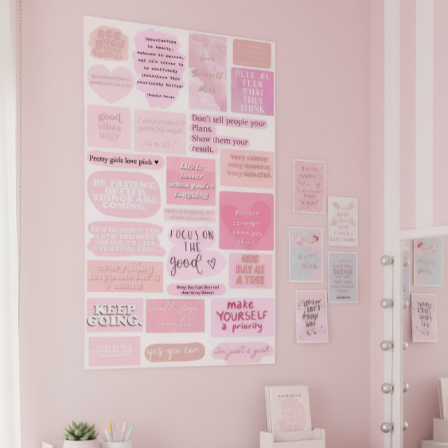 Poster Pink Aesthetic Vision Board Quotes (Créateur téléchargé)