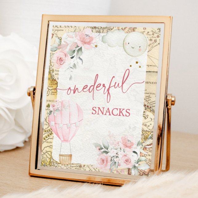 Poster Pink Air Balloon n'est-elle pas Onerderful Snacks  (Créateur téléchargé)