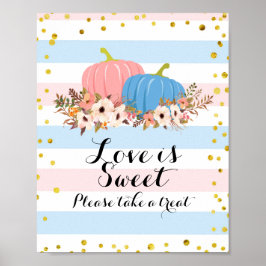 Poster Pink & Blue Citrouille Love is Sweet Sign