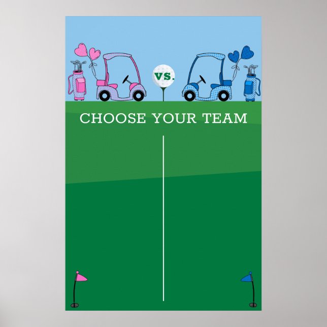 Poster Pink Blue Golf Genre Jeu De Révélation De Sexe, Pu (Devant)