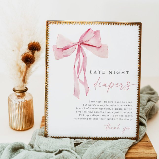 Poster Pink Bow Late Night Diapers Jeu Signal Girl Blush (Créateur téléchargé)