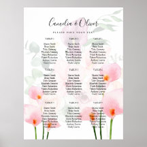 Pink Calla Lily SEAAT GRAPHIQUE 9 Table Planche