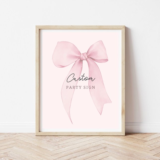 Poster Pink Coquette Bow Panneau personnalisé (Créateur téléchargé)