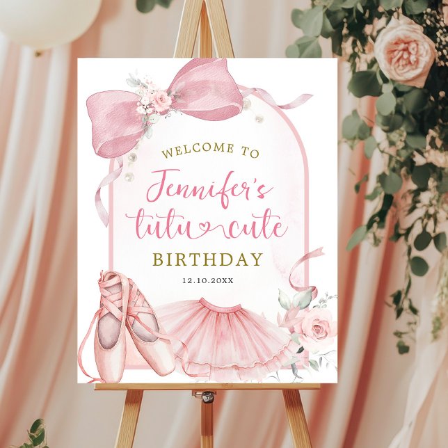 Poster Pink Coquette Tutu Cute Ballerina Birthday (Créateur téléchargé)