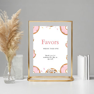 Poster Pink Donut SPrinkles Faveurs Baby shower Signal
