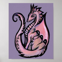 Pink Dragon Art dragons mignons design geek fille