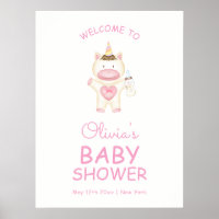 Pink Fairytale Unicorn Bouteille Baby shower Bienv