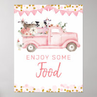 Pink Farm Truck Citrouille Drive Par Birthday Food