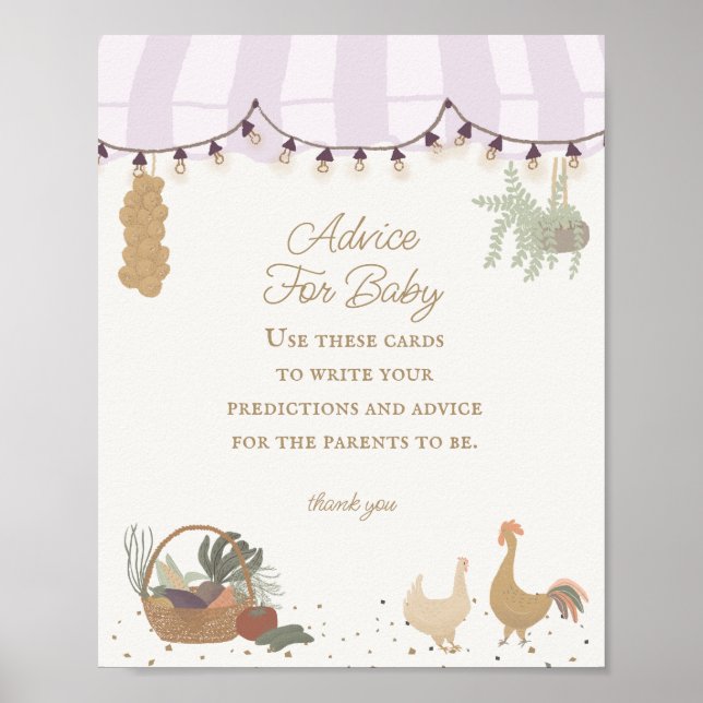 Poster Pink Farmers Market Farm Conseil frais pour bébé (Devant)