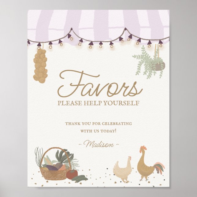 Poster Pink Farmers Market Farm Favoris frais Signal (Devant)