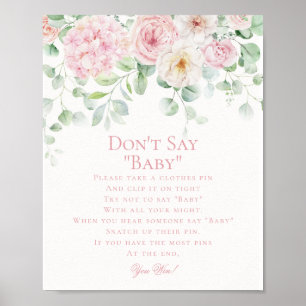 Poster Pink Floral Baby in Bloom Hydrangea Game