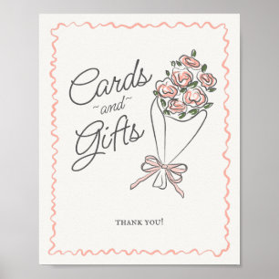Poster Pink Flower Market Fleur Fraîche Cartes et cadeaux