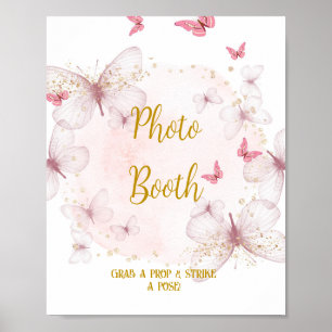 Poster Pink & Gold Anniversaire de la photo Booth Table S