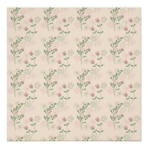 Poster Pink Green Retro Y2K les années 70 Fleur Motif