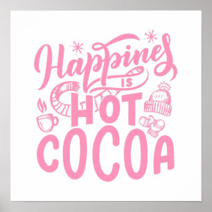 Poster Pink Happiness est Hot Cocaca Typographie Holiday