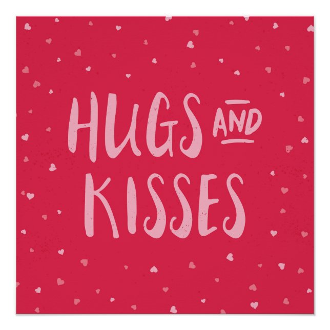 Poster Pink Hubs et Kisses | Coeurs | Saint Valentin (Devant)