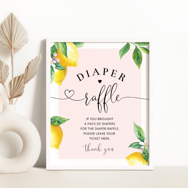 Poster Pink Lemon diaper signe de tombola (Créateur téléchargé)