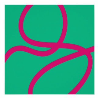 Poster – Pink Lines on Green