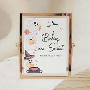 Poster Pink Little Boo Halloween Les bébés sont doux