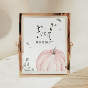 Poster Pink minimaliste Baby shower Citrouille