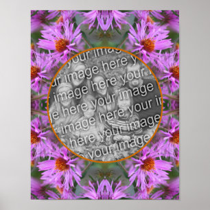 Poster Pink New England Aster Flowers Ajouter Votre Photo