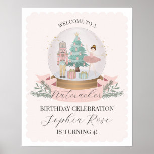 Poster Pink Nutcracker Ballet anniversaire bienvenue
