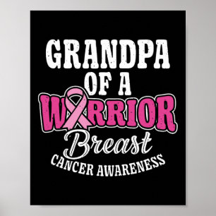Poster Pink Octobre Grand-Père D'Un Guerrier Cancer Du Se