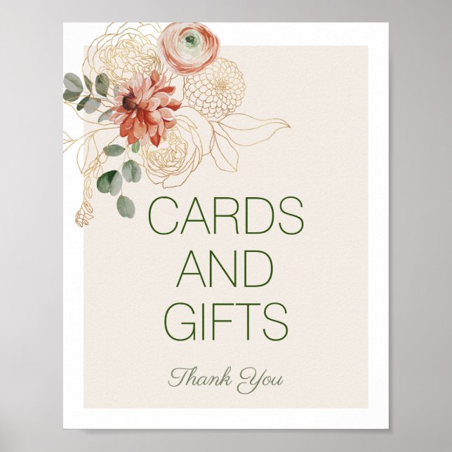 Poster Pink or Aquarelle Florale Cartes & Cadeaux Signal (Devant)