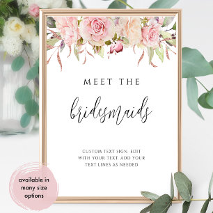 Poster Pink, or Rose Floral Rencontrez le panneau des ser