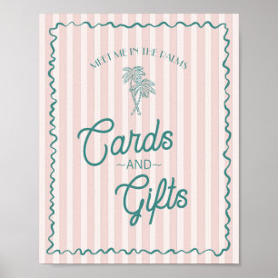 Poster Pink Palm Springs Pastel Beach Cartes & Cadeaux