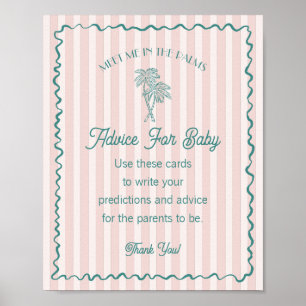 Poster Pink Palm Springs Pastel Beach Conseil pour bébé