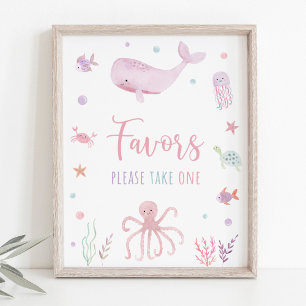 Poster Pink Pastel Under the Sea Signet favori Anniversai