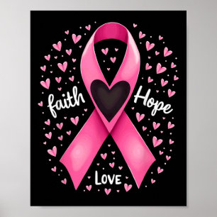 Poster Pink Ribbon Christian Faith Hope Love Breast Cance